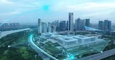 科技城市点线面动态效果智慧城市视频的预览图